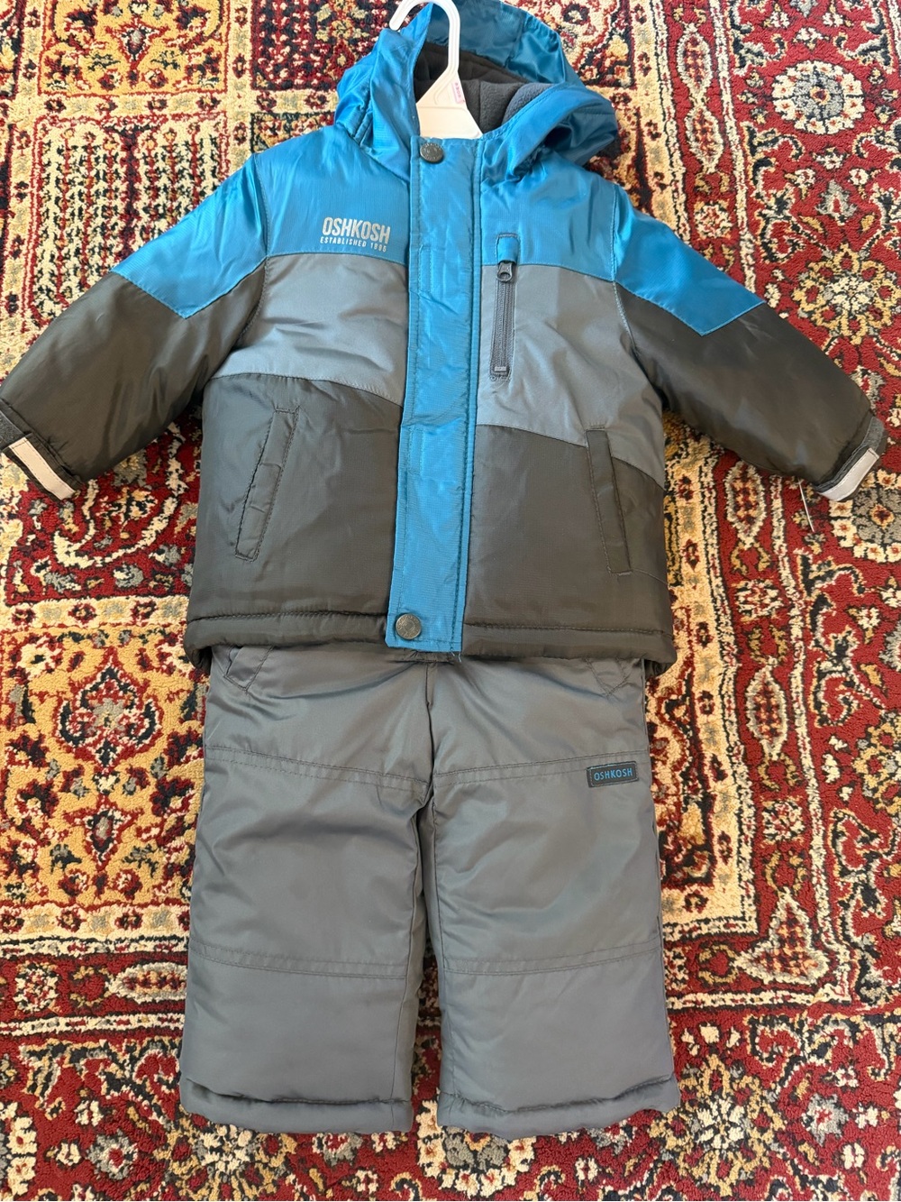 OshKosh B'gosh Brown Fleece-Lined Jacket with Blue Trim